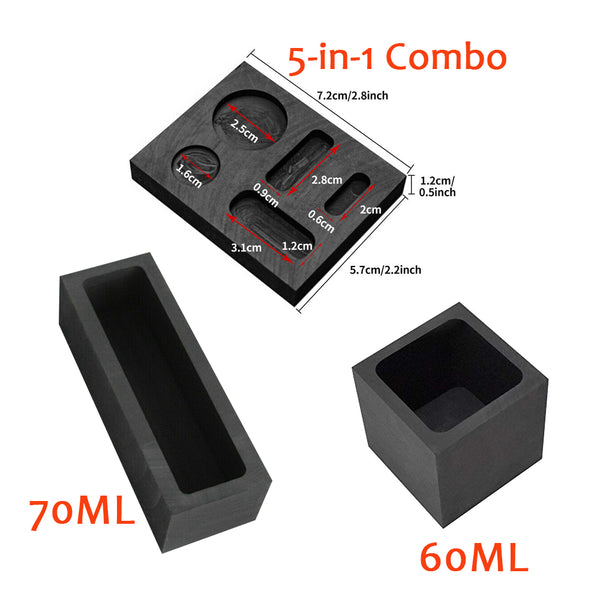 TOAUTO 60ml 75ml 5-in-1 Combo Graphite Ingot Mold