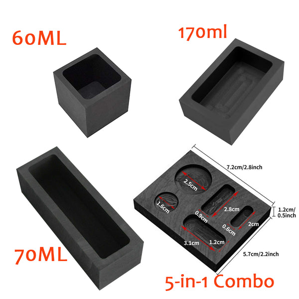 TOAUTO 60ml 75ml 5-in-1 Combo Graphite Ingot Mold