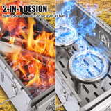 Fitinhot 2-IN-1 Portable Wood Burning Camp Stove