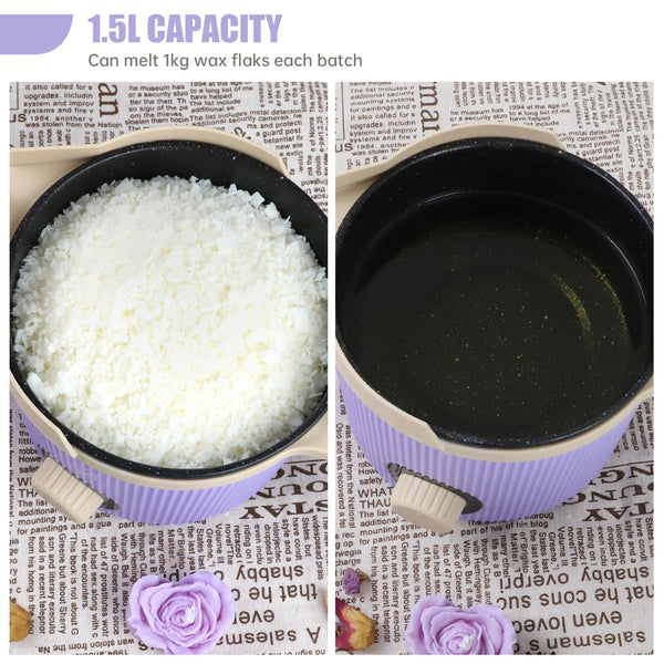 TOAUTO Handheld 1.5L Small Wax Melting Pot Purple