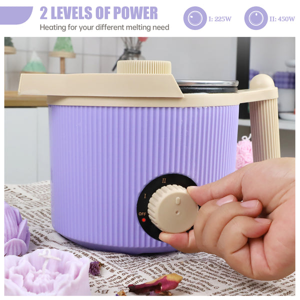 TOAUTO Handheld 1.5L Small Wax Melting Pot Purple