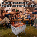 Fitinhot 2-IN-1 Portable Wood Burning Camp Stove