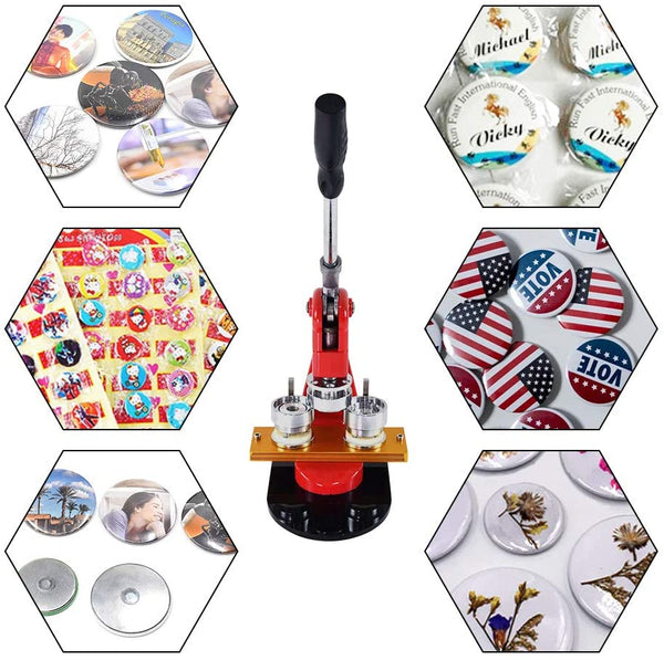 TOAUTO Button Badge Maker Kit Pins Punch Press Machine