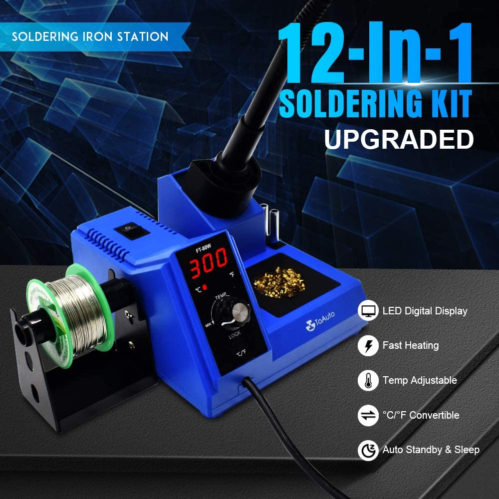 Soldering Station 80W Digital Solder Iron Station Kit ToAuto Tool