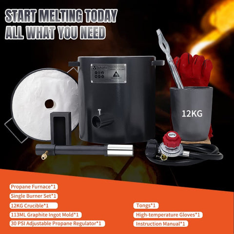 VEVOR 12KG Propane Smelting Furnace Kit Melting Furnace Double
